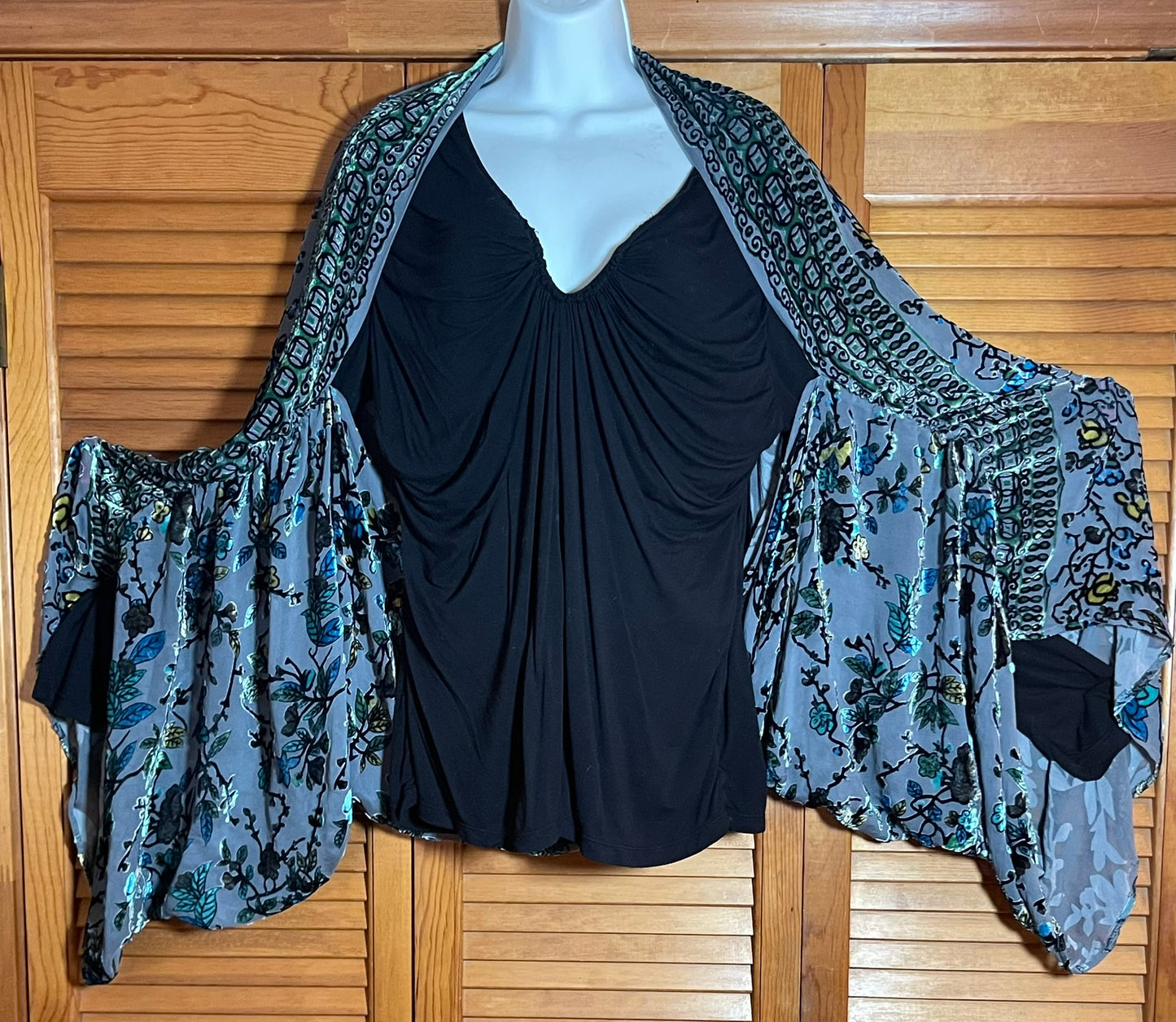 Velvet finish shrug - front